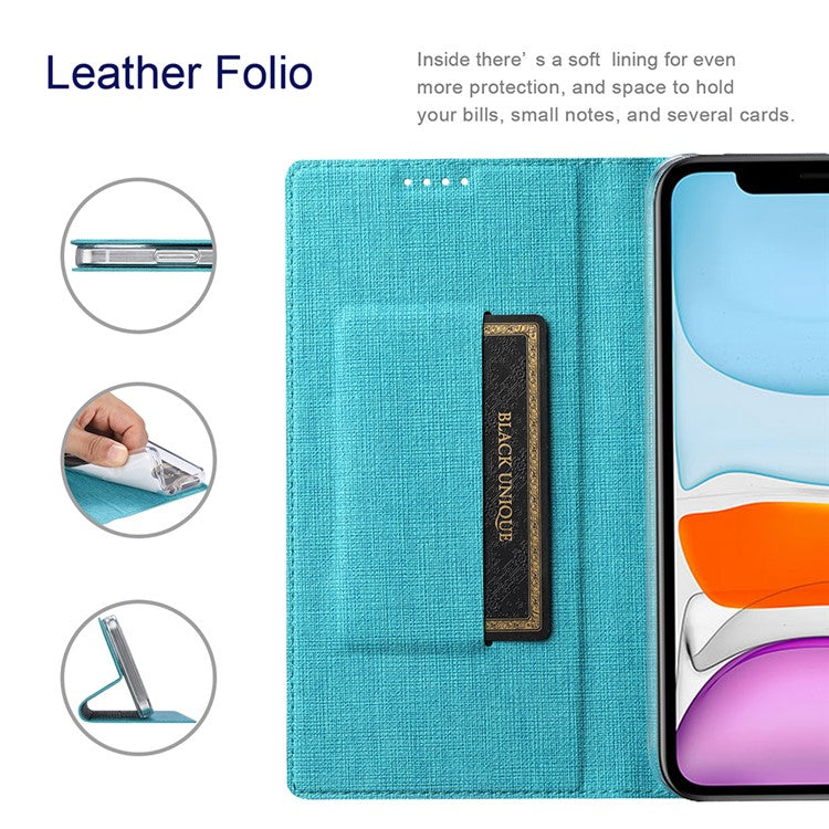 VILI DMX Series Card Holder Design Leather Stand Phone Cover Case for Oppo Find X3 Pro - Blue