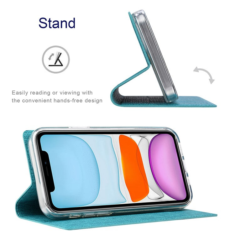VILI DMX Series Card Holder Design Leather Stand Phone Cover Case for Oppo Find X3 Pro - Blue