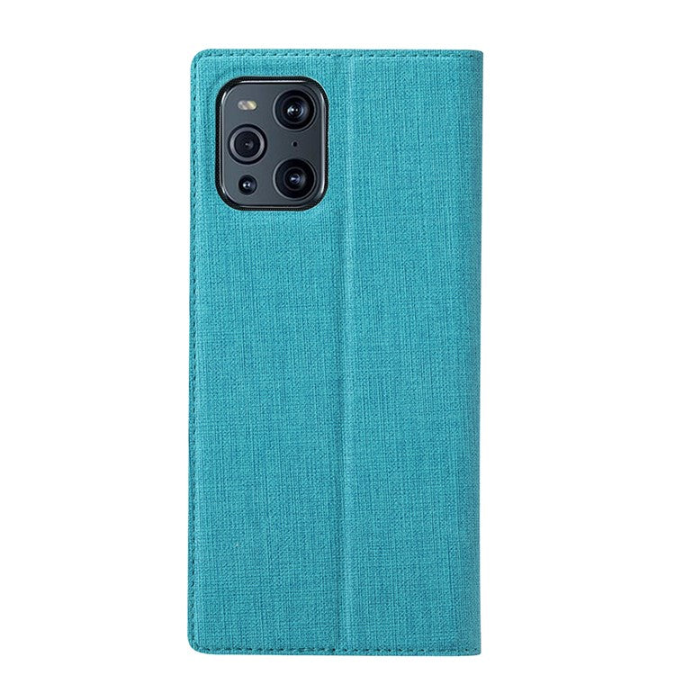 VILI DMX Series Card Holder Design Leather Stand Phone Cover Case for Oppo Find X3 Pro - Blue