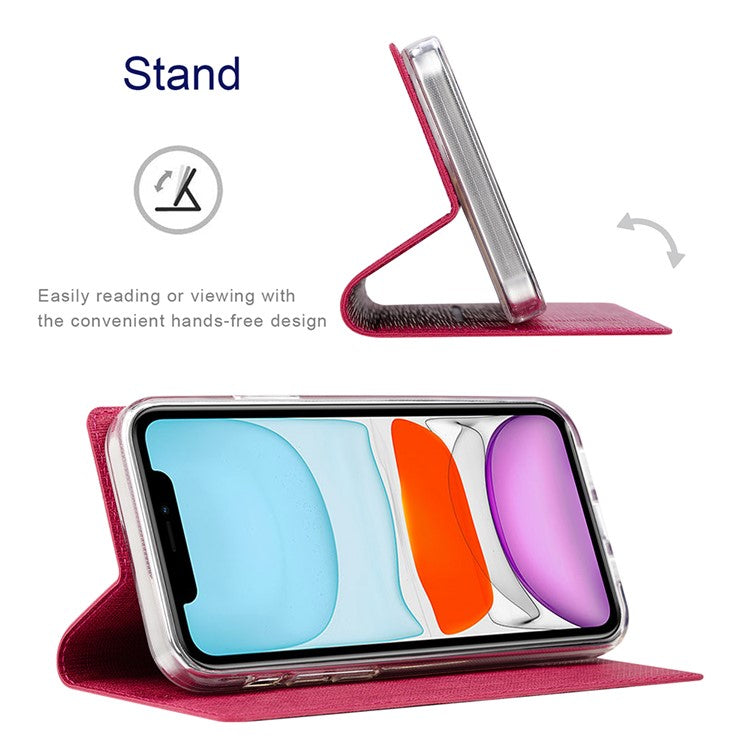 VILI DMX Series Card Holder Design Leather Stand Phone Cover Case for Oppo Find X3 Pro - Rose