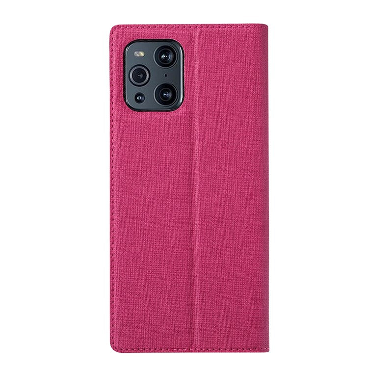 VILI DMX Series Card Holder Design Leather Stand Phone Cover Case for Oppo Find X3 Pro - Rose