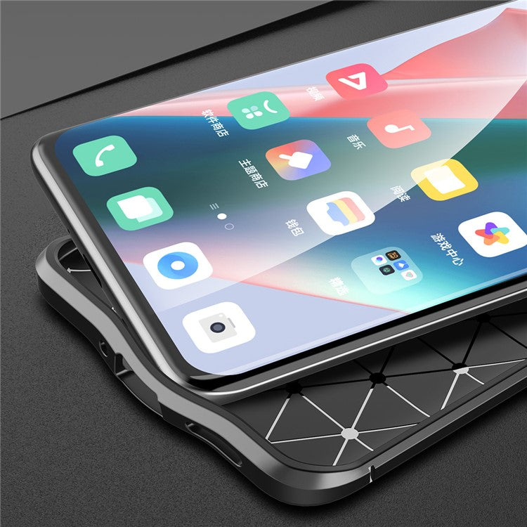Litchi Texture Soft TPU Phone Case Protective Cover for Oppo Find X3 / X3 Pro - Black