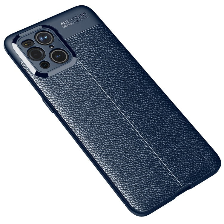 Litchi Texture Soft TPU Phone Case Protective Cover for Oppo Find X3 / X3 Pro - Blue
