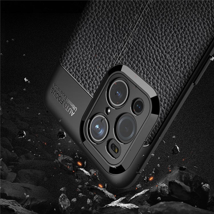 Litchi Texture Soft TPU Phone Case Protective Cover for Oppo Find X3 / X3 Pro - Blue