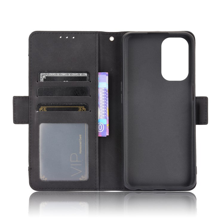 Leather Wallet Protective Case with Multiple Card Slots for Oppo A93 5G / A74 5G / A54 5G - Black