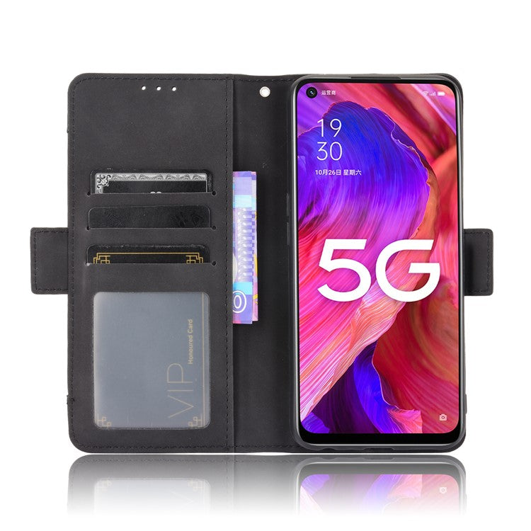 Leather Wallet Protective Case with Multiple Card Slots for Oppo A93 5G / A74 5G / A54 5G - Black