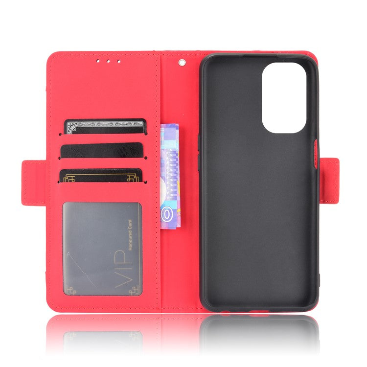 Leather Wallet Protective Case with Multiple Card Slots for Oppo A93 5G / A74 5G / A54 5G - Red