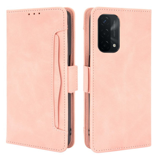 Leather Wallet Protective Case with Multiple Card Slots for Oppo A93 5G / A74 5G / A54 5G - Pink