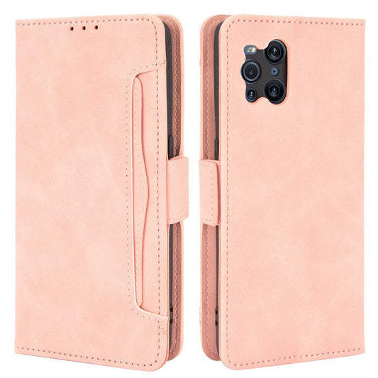 Leather Wallet Protective Case with Multiple Card Slots for Oppo Find X3 Pro / Oppo Find X3 - Pink