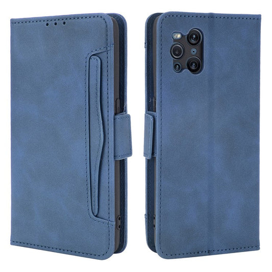Leather Wallet Protective Case with Multiple Card Slots for Oppo Find X3 Pro / Oppo Find X3 - Blue