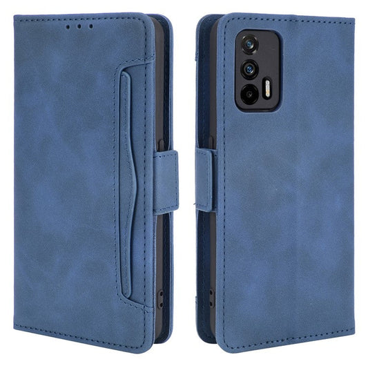 Leather Wallet Protective Case with Multiple Card Slots for Oppo Realme GT 5G - Blue