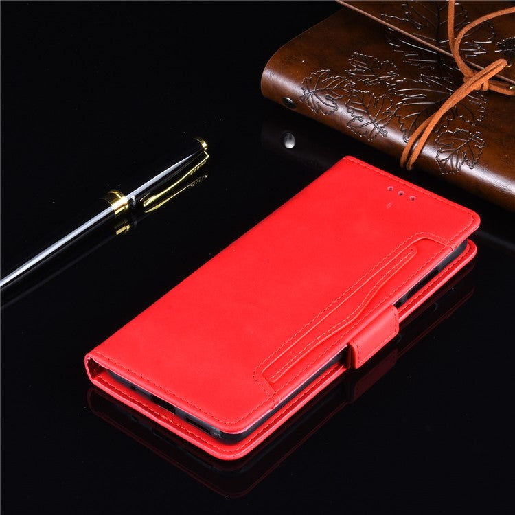 Leather Wallet Protective Case with Multiple Card Slots for Oppo Reno5 4G / Reno5 K / Reno5 5G / Find X3 Lite Stand Function Phone Cover - Red