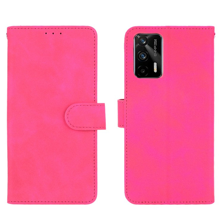Silky Touch Leather Wallet Case Phone Shell for Realme GT - Rose