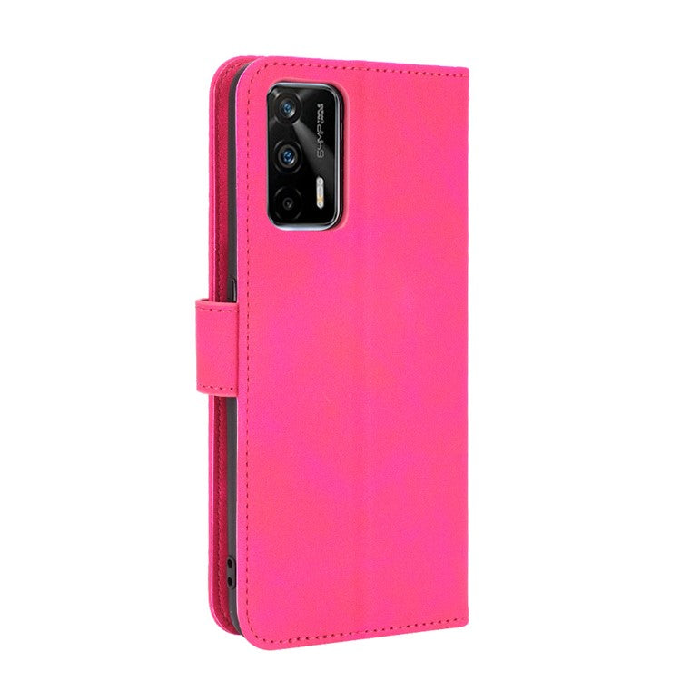 Silky Touch Leather Wallet Case Phone Shell for Realme GT - Rose