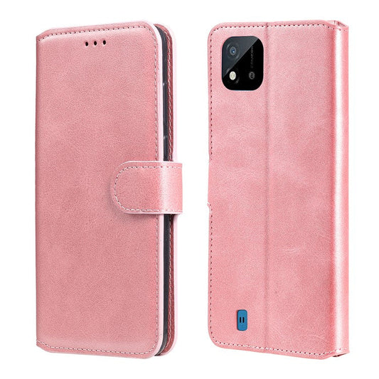 Wallet Stand Flip Leather Phone Case for Realme C20 - Rose Gold