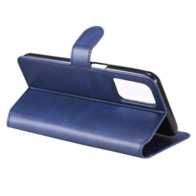 Wallet Stand Flip Leather Phone Case for Oppo A54 4G/A55 5G/Realme V11 5G - Blue