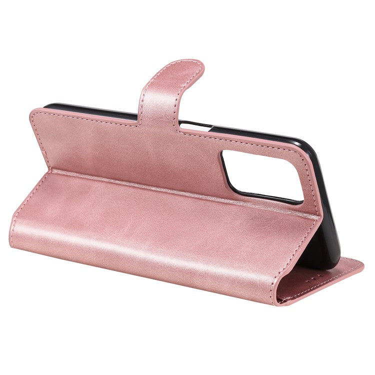 Wallet Stand Flip Leather Phone Case for Oppo A54 4G/A55 5G/Realme V11 5G - Rose Gold