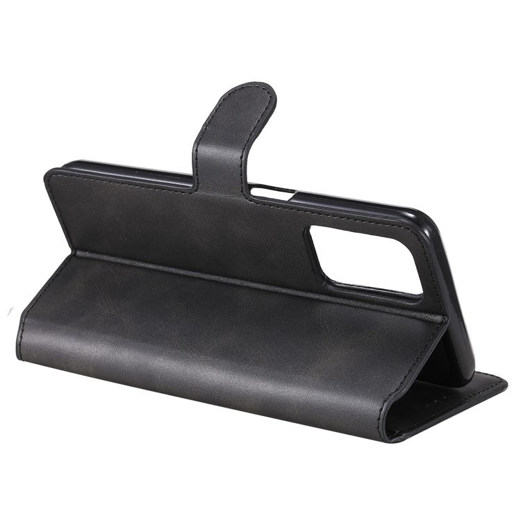 Wallet Stand Flip Leather Phone Case for Oppo A54 4G/A55 5G/Realme V11 5G - Black