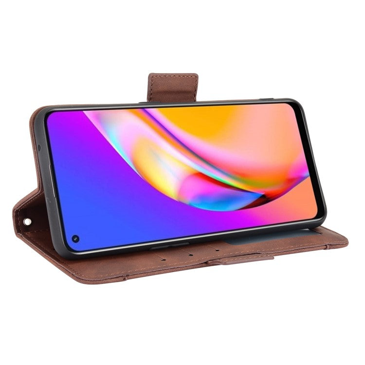 Multiple Card Slots Design Wallet Stand Leather Phone Case for Oppo A94 4G/F19 Pro 4G/Reno5 F/Reno5 Lite - Brown