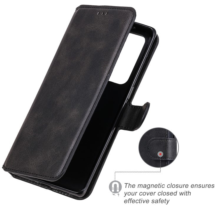 Wallet Stand Flip Leather Phone Case for Oppo Reno5 Pro+ 5G / Find X3 Neo - Black