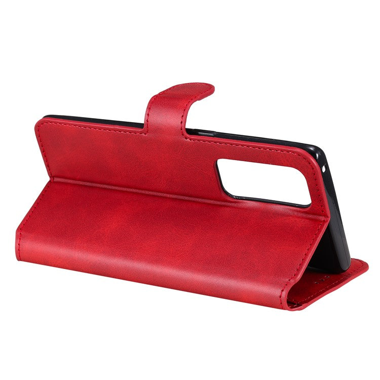 Wallet Stand Flip Leather Phone Case for Oppo Reno5 Pro+ 5G / Find X3 Neo - Red