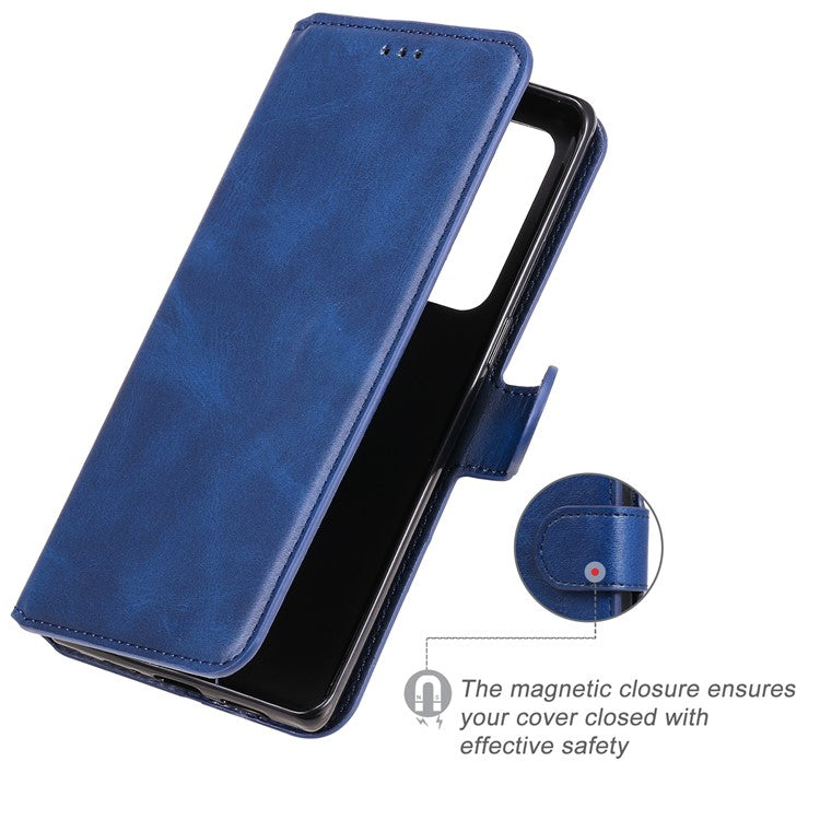 Wallet Stand Flip Leather Phone Case for Oppo Reno5 Pro+ 5G / Find X3 Neo - Blue