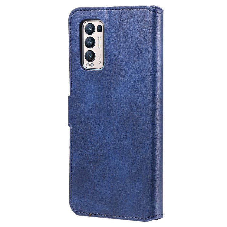 Wallet Stand Flip Leather Phone Case for Oppo Reno5 Pro+ 5G / Find X3 Neo - Blue