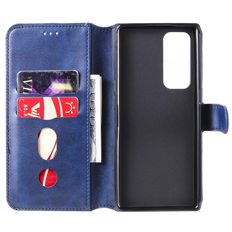 Wallet Stand Flip Leather Phone Case for Oppo Reno5 Pro+ 5G / Find X3 Neo - Blue