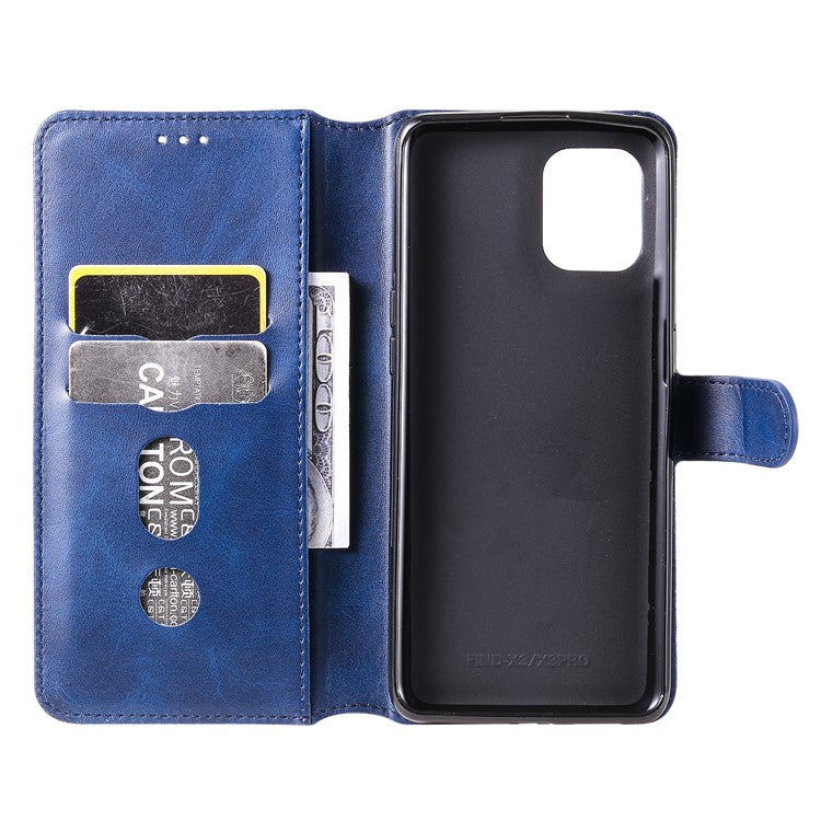 Wallet Stand Flip Leather Phone Case for Oppo Find X3 Pro / Oppo Find X3 - Blue