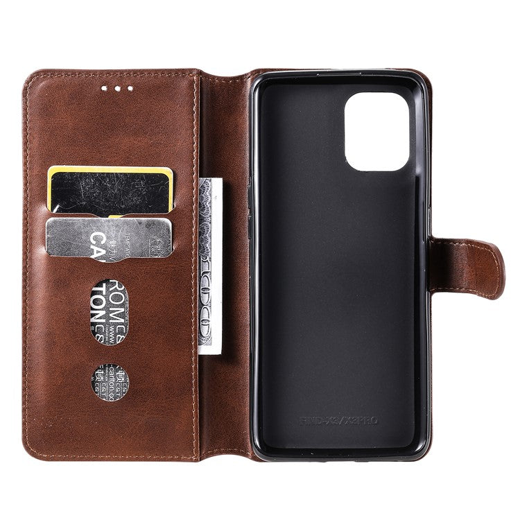 Wallet Stand Flip Leather Phone Case for Oppo Find X3 Pro / Oppo Find X3 - Brown