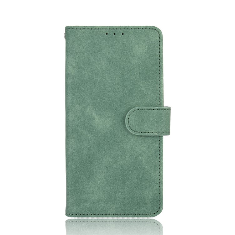 Skin-touch Feeling Leather Wallet Case Phone Cover with Supporting Stand for Oppo Find X3 Pro / Find X3 - Green
