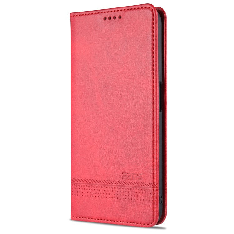 AZNS For Oppo A93 5G/A74 5G Phone Case PU Leather Phone Protector Magnetic Absorption Folding Stand Flip Cover with Wallet - Red