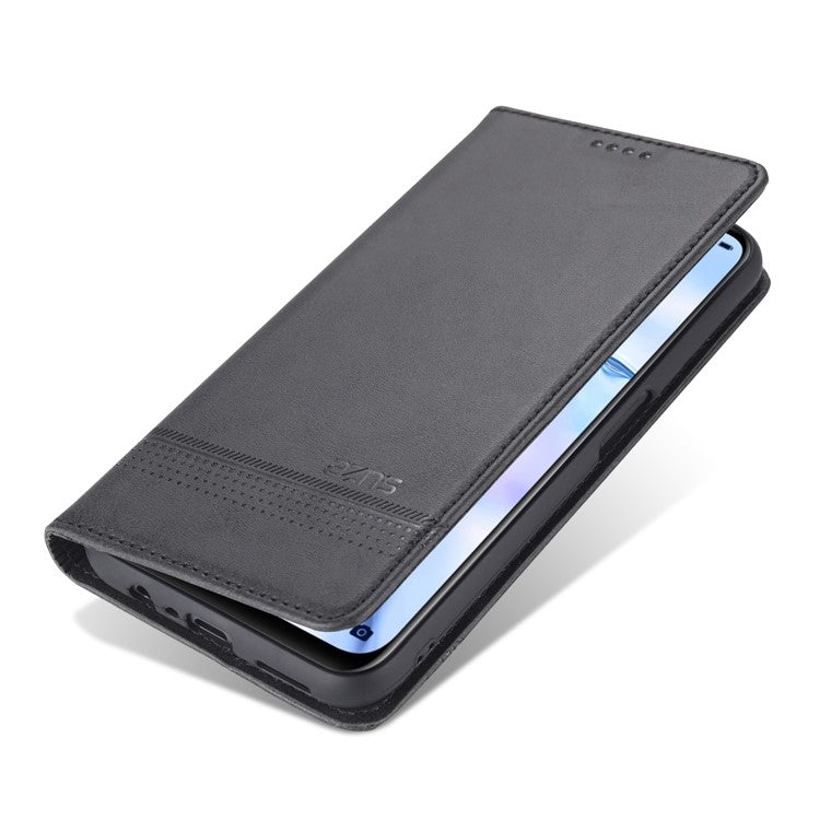 AZNS For Oppo A93 5G/A74 5G Phone Case PU Leather Phone Protector Magnetic Absorption Folding Stand Flip Cover with Wallet - Black
