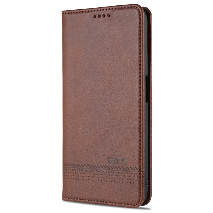 AZNS For Oppo A93 5G/A74 5G Phone Case PU Leather Phone Protector Magnetic Absorption Folding Stand Flip Cover with Wallet - Coffee