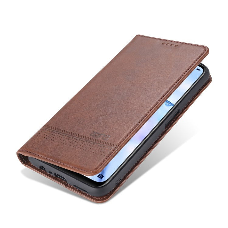 AZNS For Oppo A93 5G/A74 5G Phone Case PU Leather Phone Protector Magnetic Absorption Folding Stand Flip Cover with Wallet - Coffee