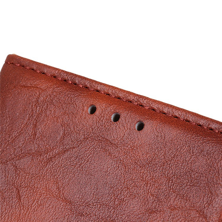 Crazy Horse Texture Stand Wallet Mobile Phone Leather Case for Oppo A54 5G/A74 5G/A93 5G - Brown