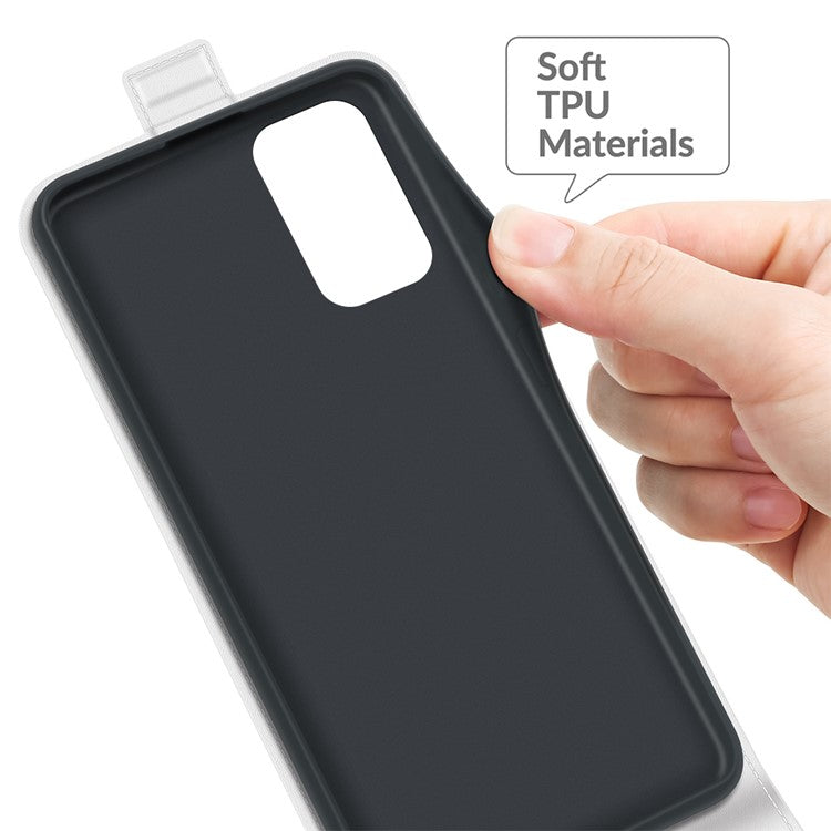 Vertical Flip Crazy Horse Leather Protector Case with Card Slot for Oppo A54 5G/A93 5G/A74 5G/OnePlus Nord N200 5G - White