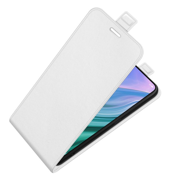 Vertical Flip Crazy Horse Leather Protector Case with Card Slot for Oppo A54 5G/A93 5G/A74 5G/OnePlus Nord N200 5G - White