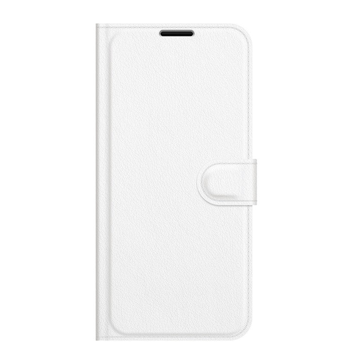 Folio Flip Litchi Texture Leather Wallet Phone Case with Stand for OPPO A54 5G/A93 5G/A74 5G/OnePlus Nord N200 5G - White