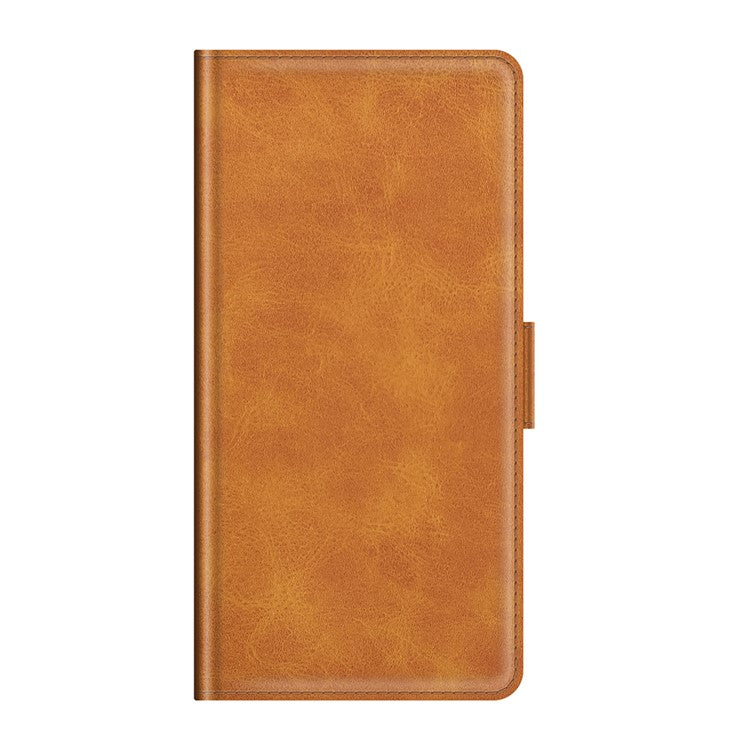 Magnetic Double Clasp Wallet Leather Mobile Phone Case for OPPO A54 5G/A93 5G/A74 5G/OnePlus Nord N200 5G Protection Cover with Stand - Brown