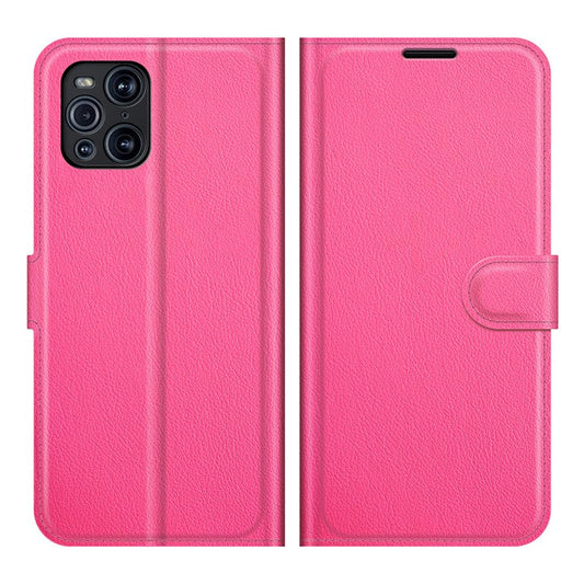 Litchi Skin Magnetic Leather Stand Case for Oppo Find X3 Pro / Oppo Find X3 - Rose