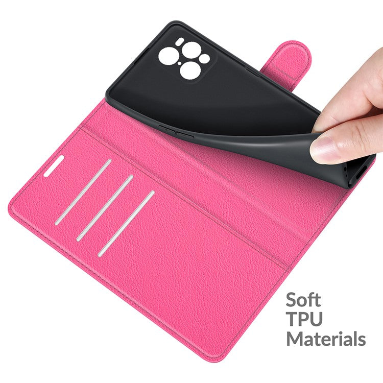 Litchi Skin Magnetic Leather Stand Case for Oppo Find X3 Pro / Oppo Find X3 - Rose