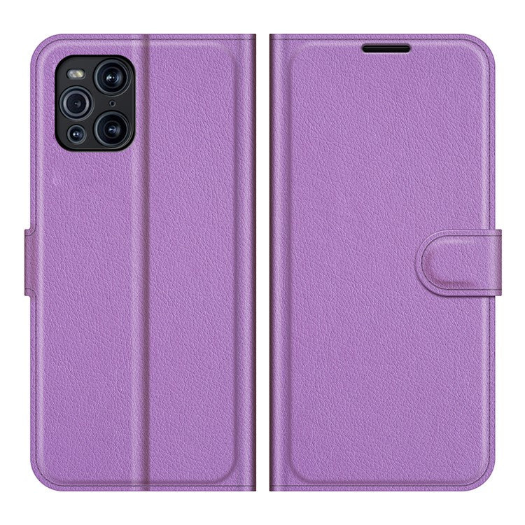 Litchi Skin Magnetic Leather Stand Case for Oppo Find X3 Pro / Oppo Find X3 - Purple