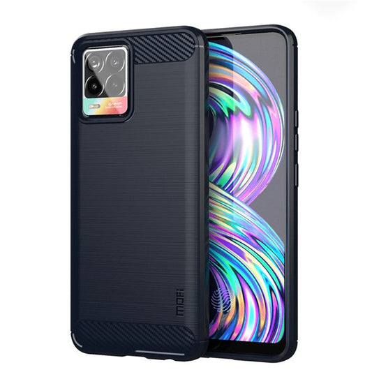 MOFI Carbon Fiber Brushed TPU Case Covering for Realme 8 Pro / Realme 8 - Blue