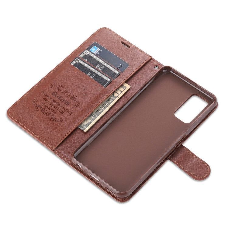 AZNS PU Leather Wallet Stand Mobile Phone Cover for Oppo A93 5G/A74 5G - Brown