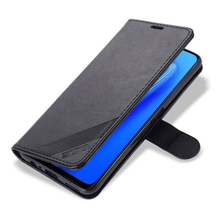 AZNS PU Leather Wallet Stand Mobile Phone Cover for Oppo A93 5G/A74 5G - Black