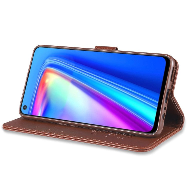 AZNS PU Leather Wallet Stand Mobile Phone Cover for Oppo A93 5G/A74 5G - Black