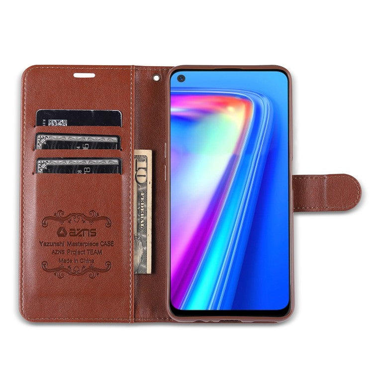 AZNS PU Leather Wallet Stand Mobile Phone Cover for Oppo A93 5G/A74 5G - Black