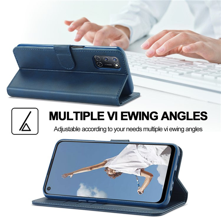 LC.IMEEKE for Oppo A74 5G/A93 5G/A54 5G Practical Wallet Stand Design Leather Mobile Phone Case - Blue