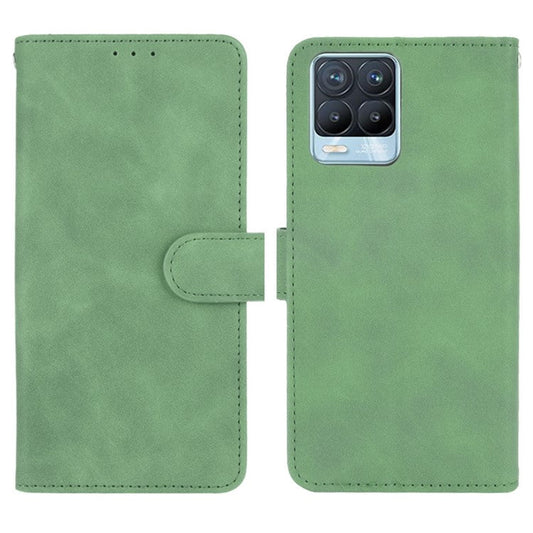Skin-touch PU Leather Protective Phone Cover with Supporting Stand Wallet for Realme 8 Pro/Realme 8 - Green